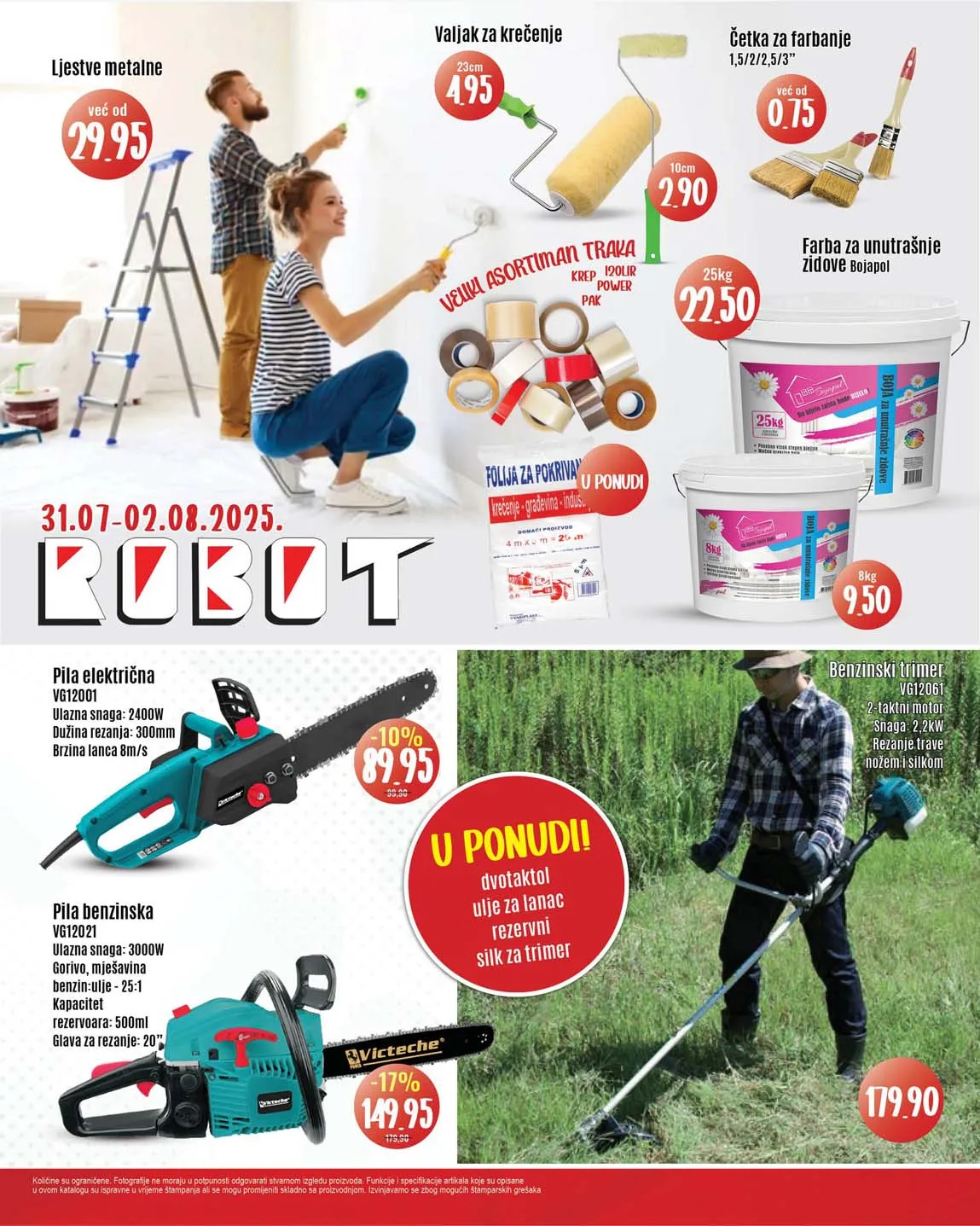 Robot Vikend Akcija – Sniženja na Krečenje, Trimere i Auto Opremu do 02.08.2025.