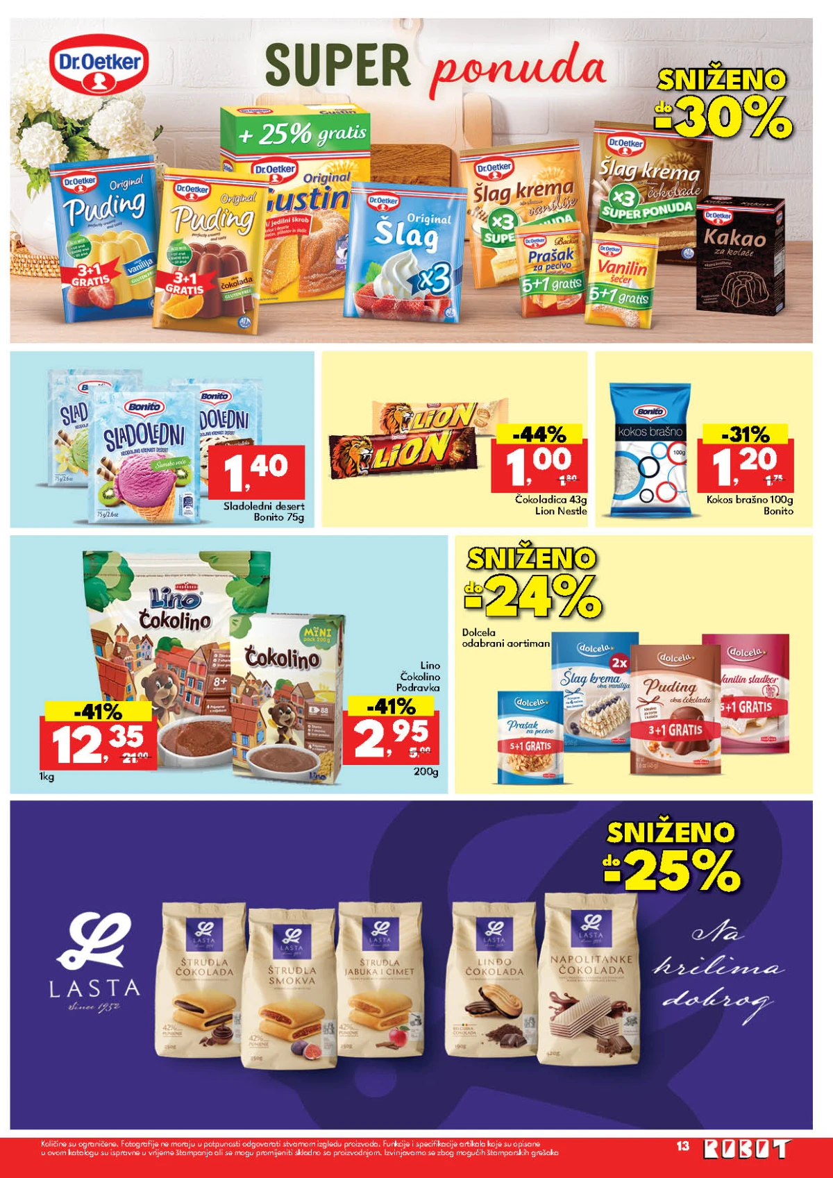 Robot katalog 18–30.05.2026 strana 13 – sladoledi i deserti Robot katalog maj 2026 strana 13 sladoled king forte i ledene poslastice akcija BiH