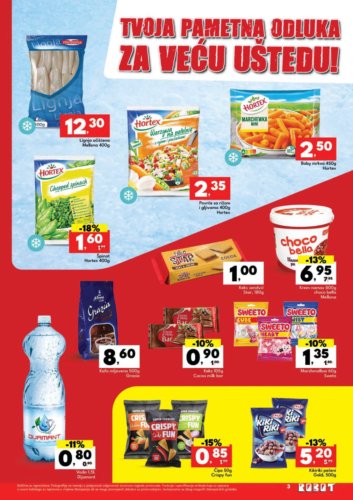 Robot katalog strana 3 – smrznuto povrće, lignja, slatkiši, kafa, voda i grickalice