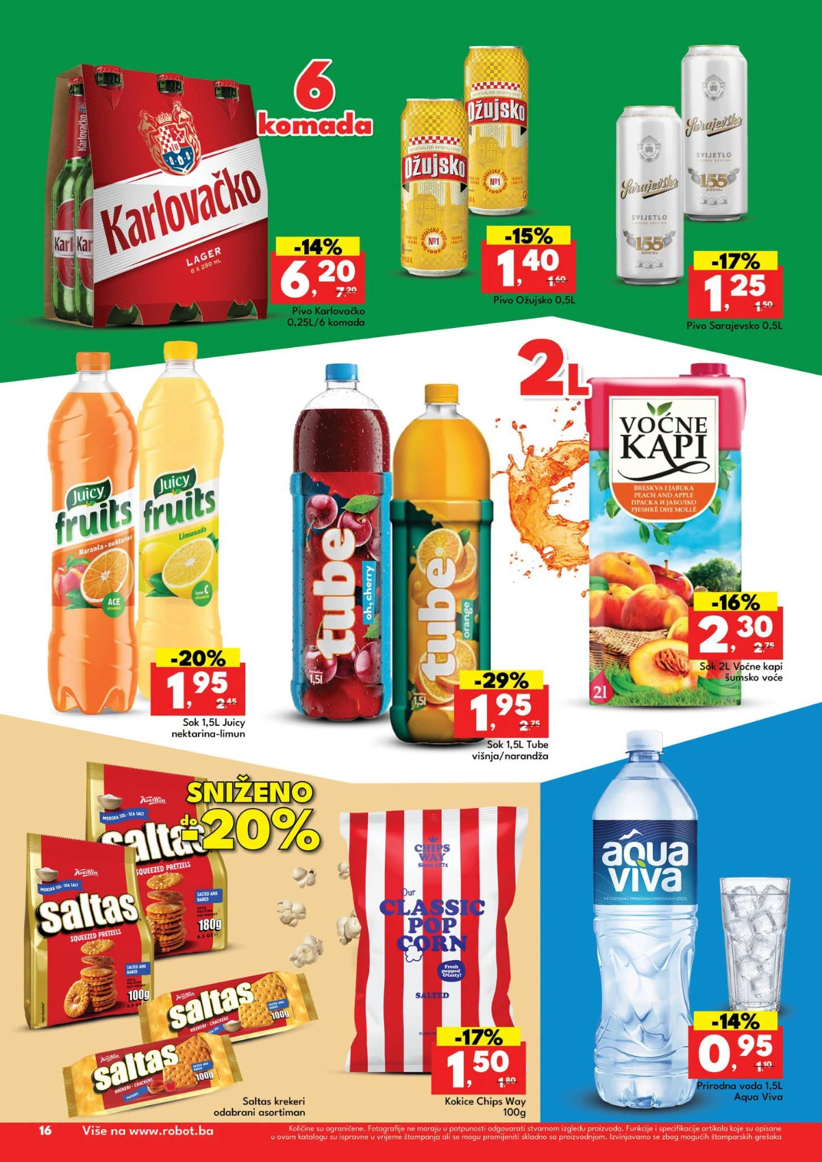 Robot katalog strana 16 – pivo, sokovi, voda, krekeri i kokice po akcijskim cijenama