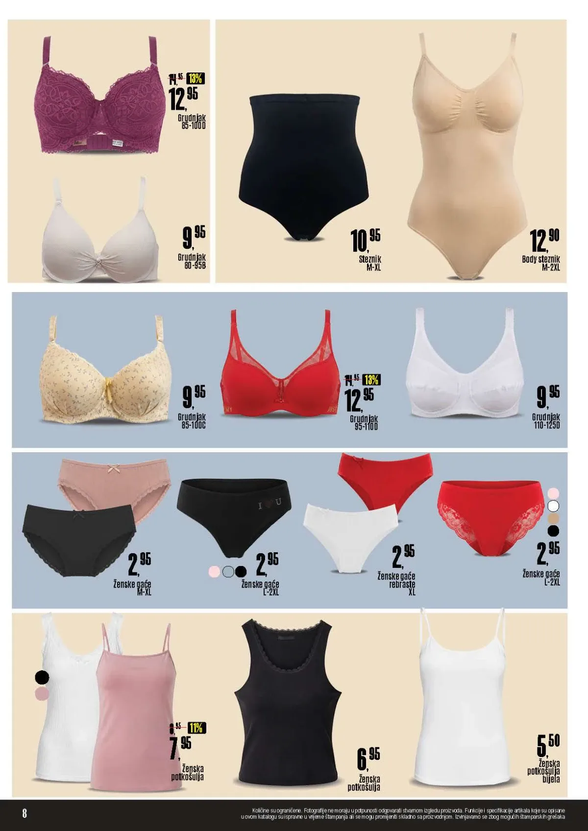 Robot katalog – ženski grudnjaci, steznici, gaćice i potkošulje