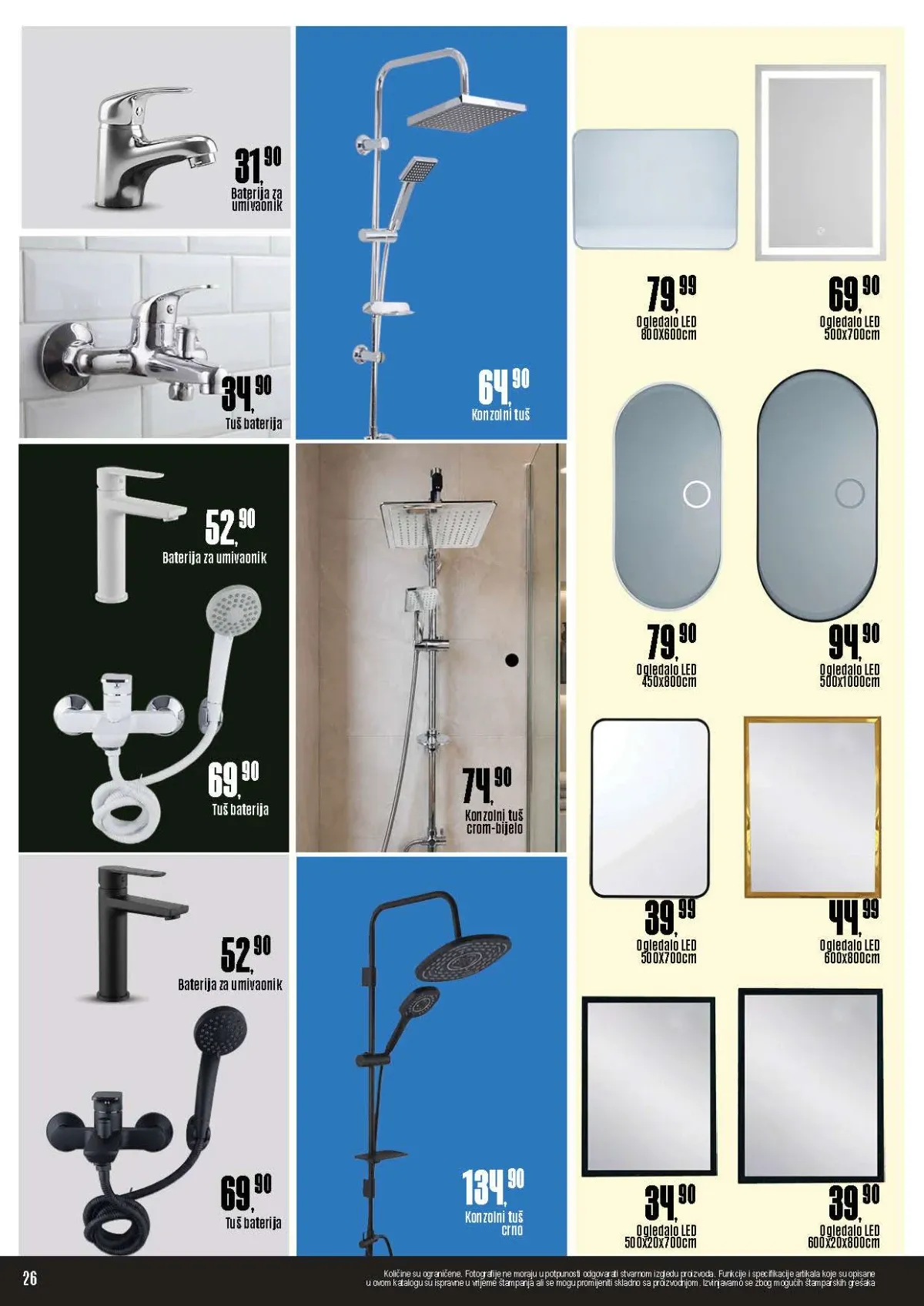Robot katalog – baterije, tuš sistemi i LED ogledala