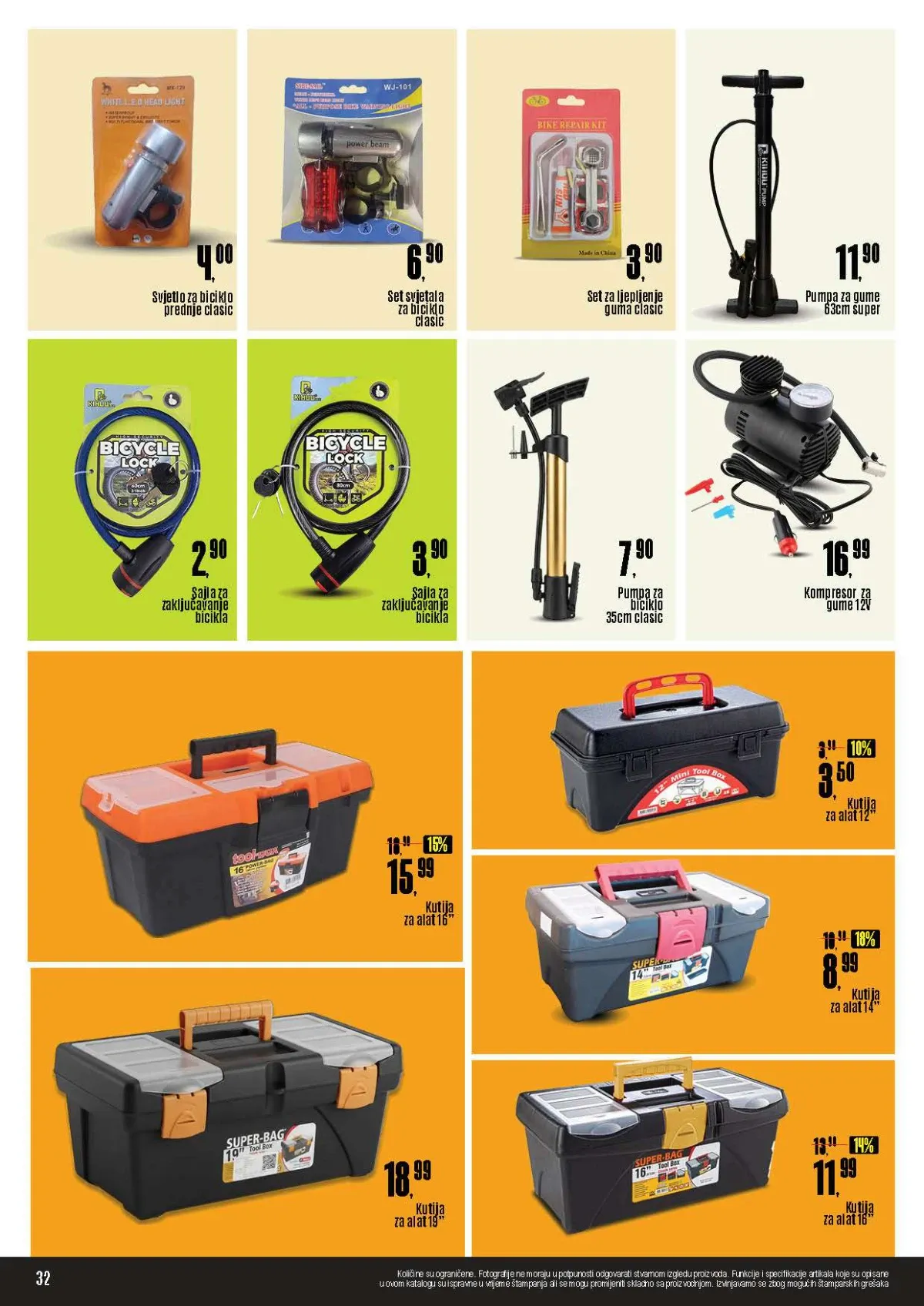 Robot katalog – pumpe, kompresori, brave za bicikl i kutije za alat