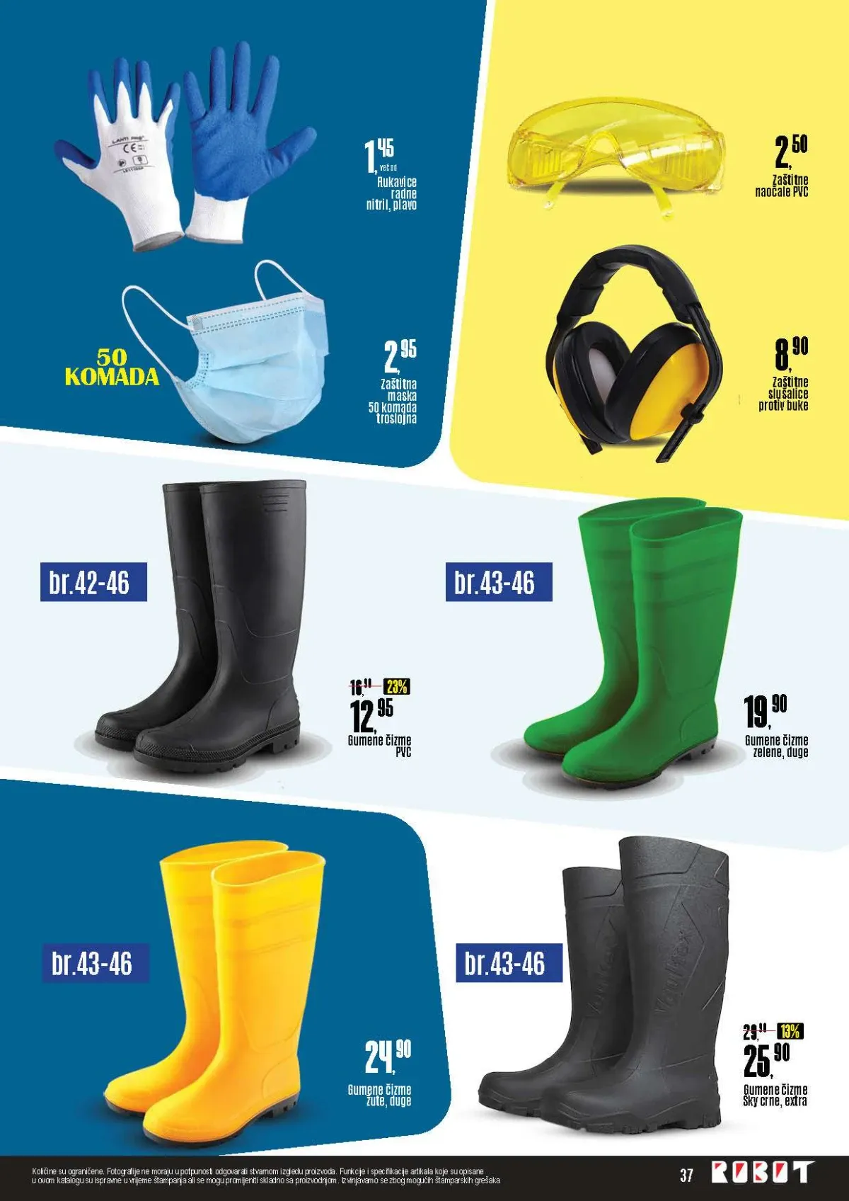 Robot katalog – zaštitne rukavice, naočale, maske, antifoni i gumene čizme
