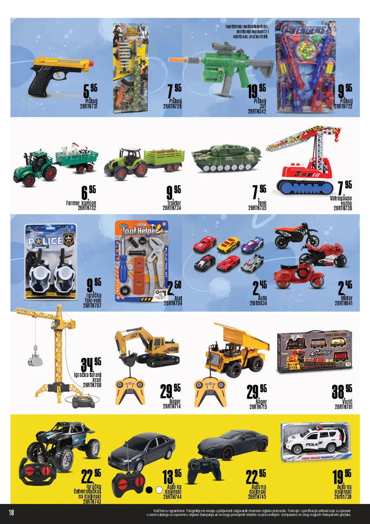 ROBOT katalog, stranica 18 – autići, traktori, građevinska vozila, vozić i igračke na daljinsko upravljanje