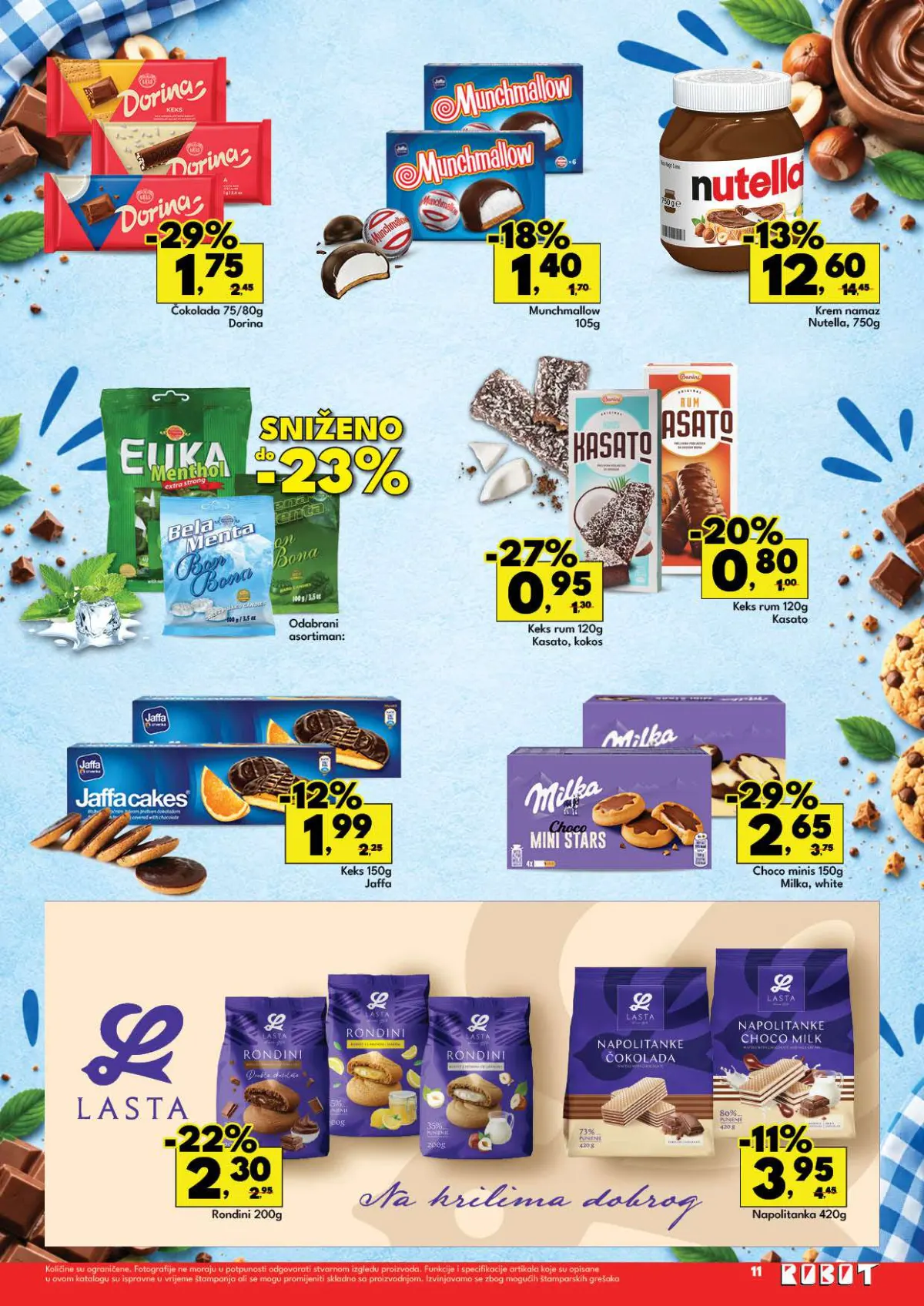 Robot katalog 05–18.10.2026. strana 13 – čokolade, Nutella, keksi i Lasta proizvodi