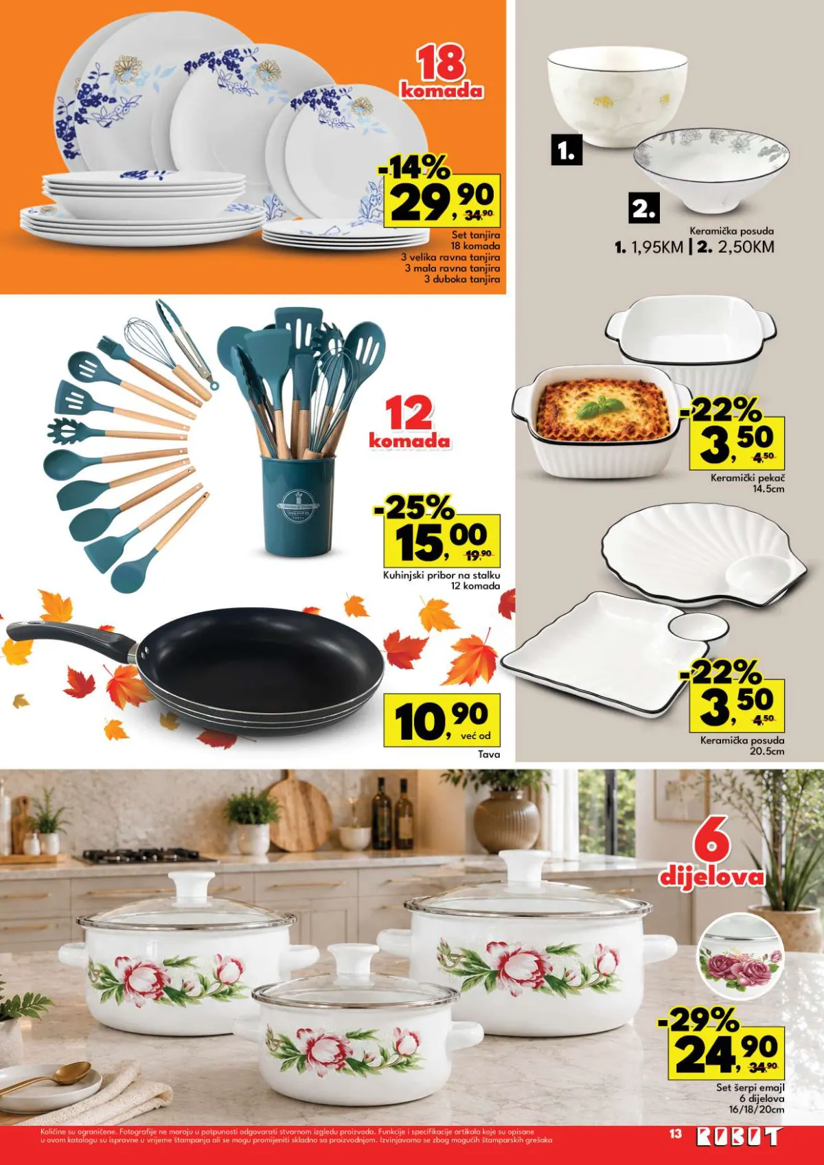 Robot katalog 05–18.10.2026. strana 15 – posuđe, tave, kuhinjski pribor i setovi