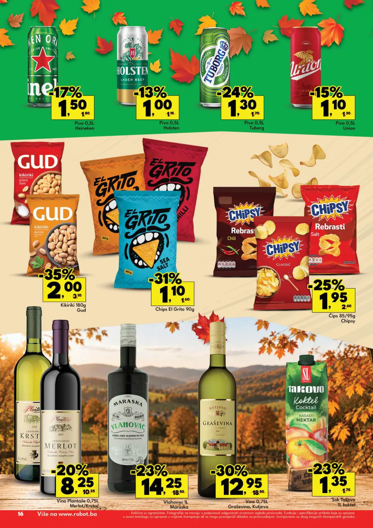 Robot katalog 05–18.10.2026. strana 18 – pivo, grickalice i vina
