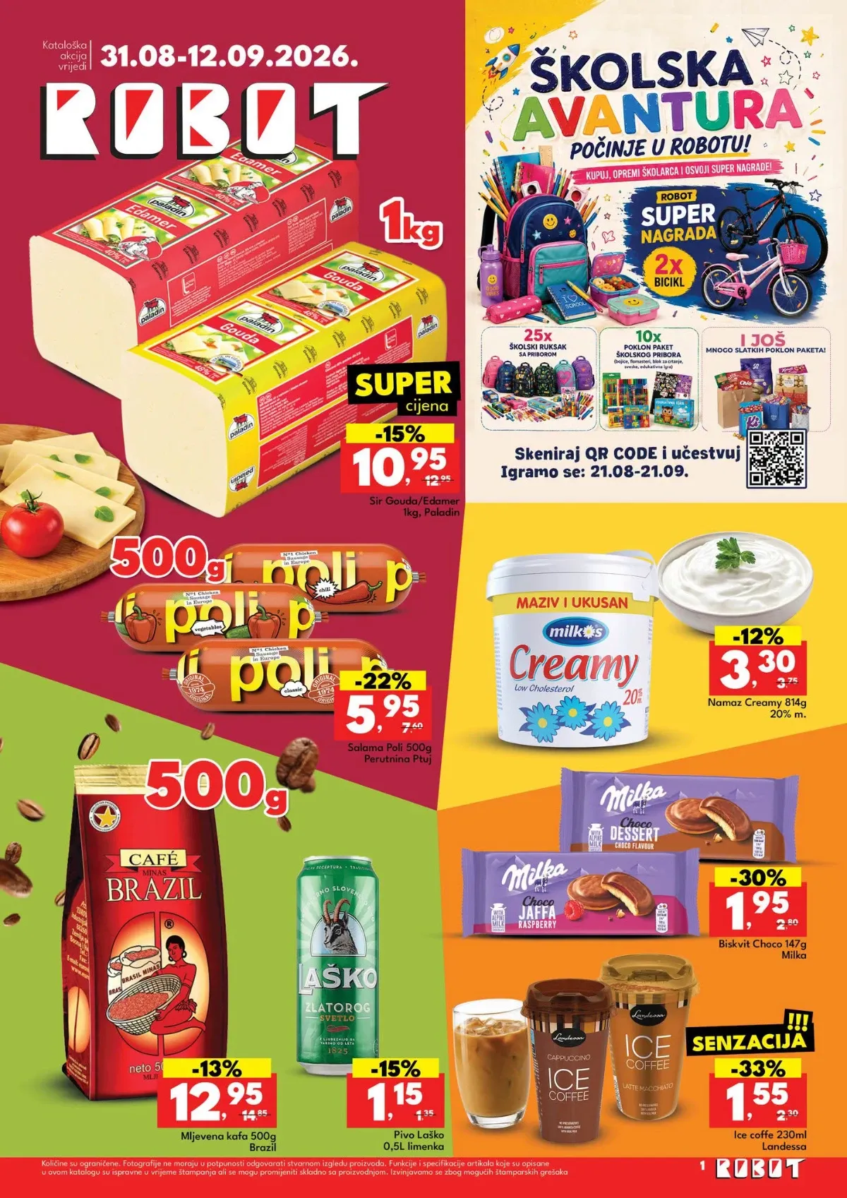 Robot katalog od 31.08. do 12.09.2026. – sir Paladin, Poli salama, kafa, piće i slatkiši na akciji