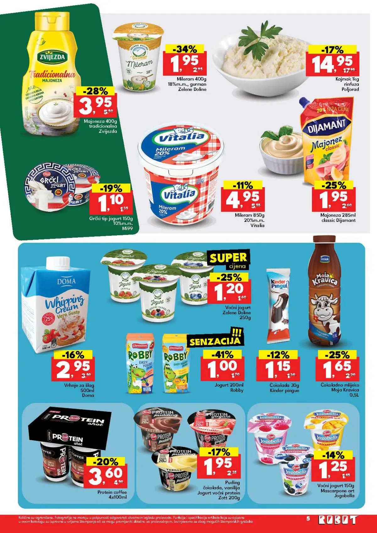 Robot katalog do 12.09.2026. – mliječni namazi, jogurt, pavlaka i sirni proizvodi na akciji
