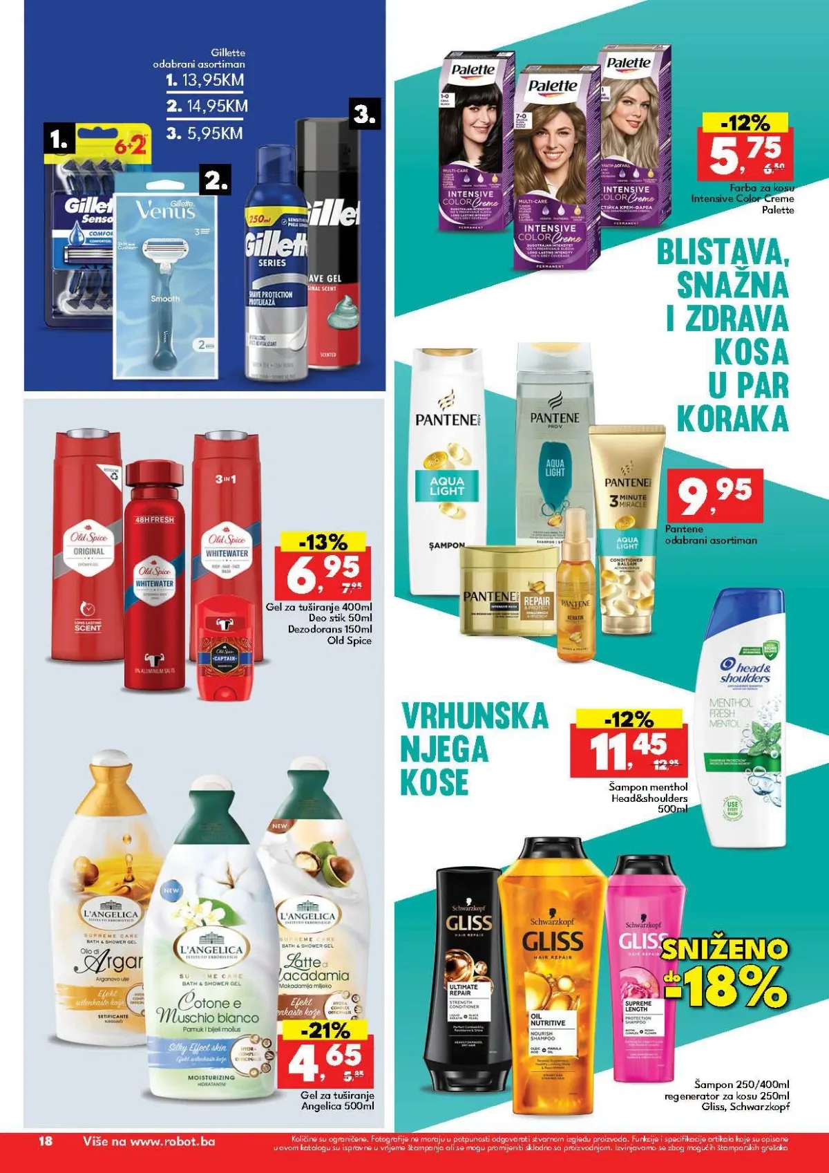 Robot katalog do 12.09.2026. – Gillette proizvodi, Head & Shoulders šamponi, Pantene i Gliss njega kose