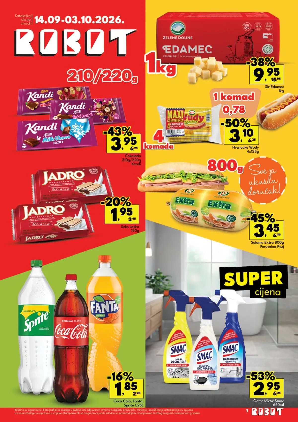 Robot katalog od 14.09. do 03.10.2026. – prehrana, piće, slatkiši, kozmetika i kućne potrepštine na sniženju do 53%