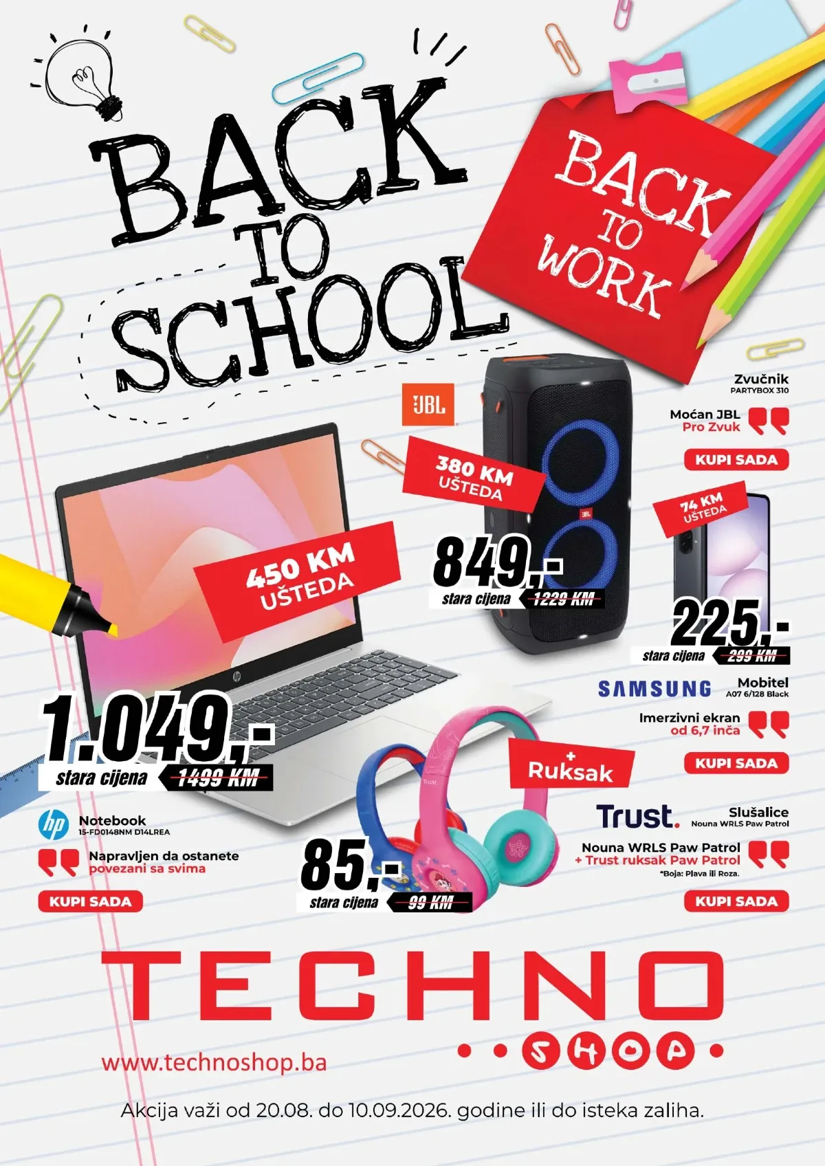 TECHNO SHOP katalog od 20.08. do 10.09.2026. – laptopi, televizori, mobiteli i tehnika sniženi do 35%