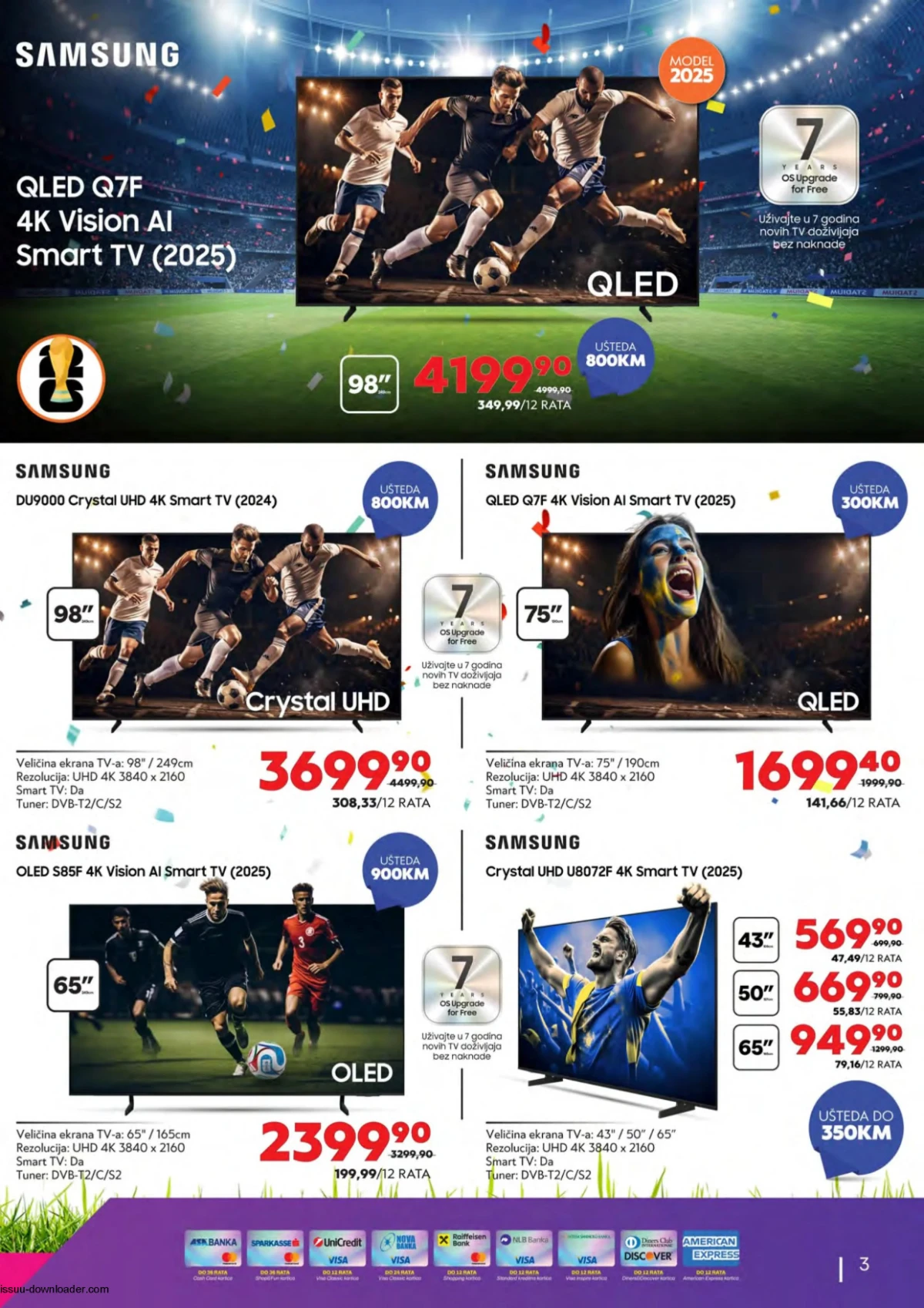 Samsung televizori velikih dijagonala na akciji u Tehnomag katalogu do 30.06.2026