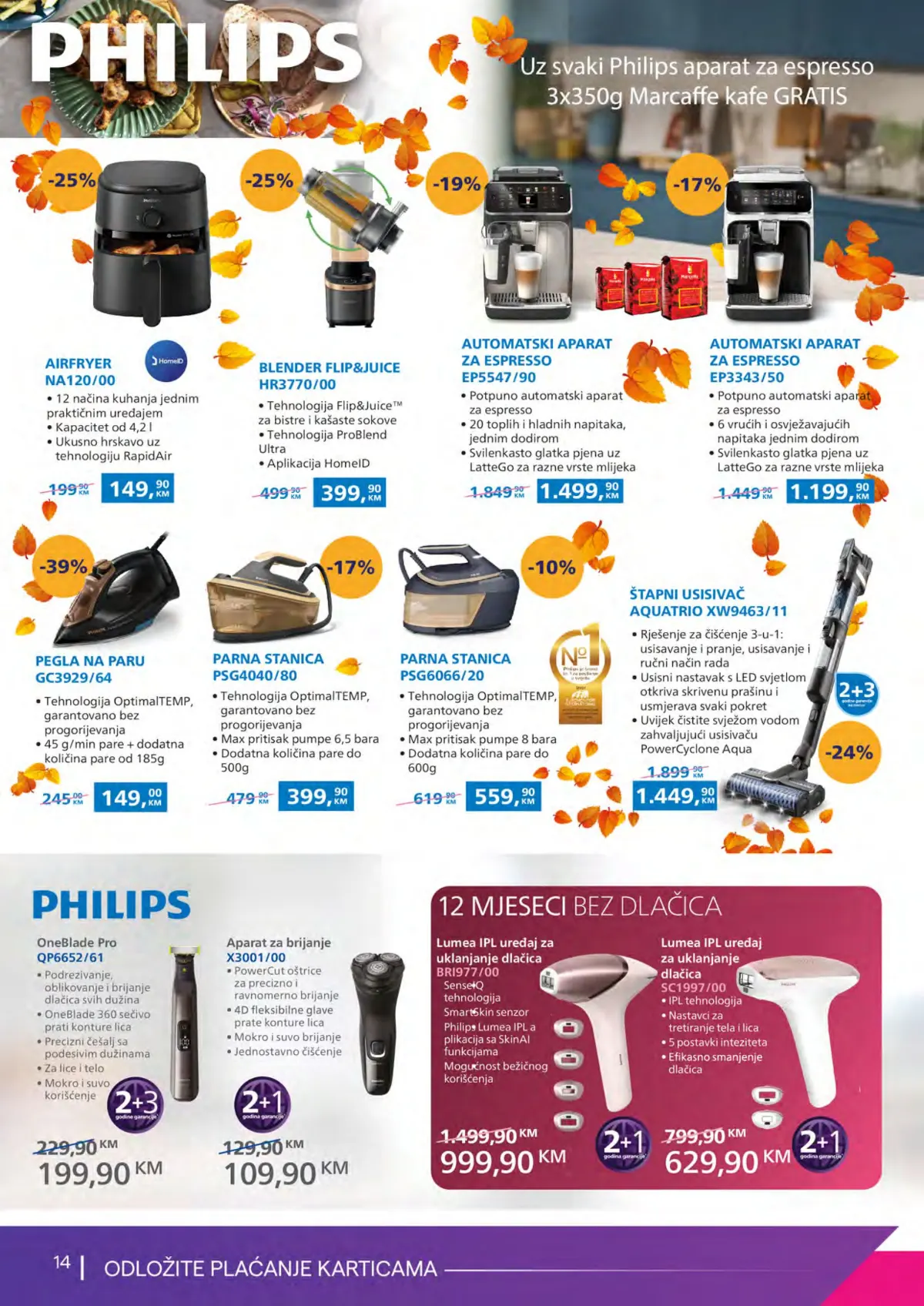 Tehnomag katalog stranica 14 – Philips Airfryer, espresso aparati, blenderi, pegle i štapni usisivači