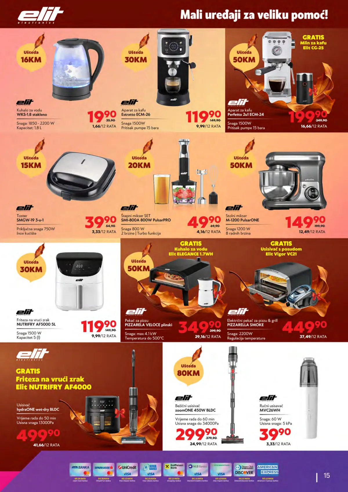 Tehnomag katalog stranica 15 – Elit kuhala, aparati za kafu, blenderi, tosteri, friteze i usisivači