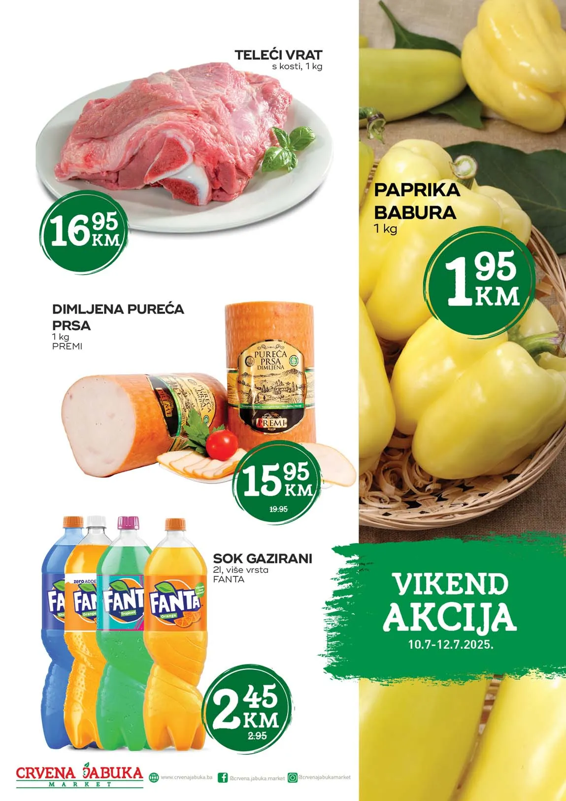 🍎 Crvena jabuka vikend akcija do 12. jula 2025. – Popusti koje ne smijete propustiti!