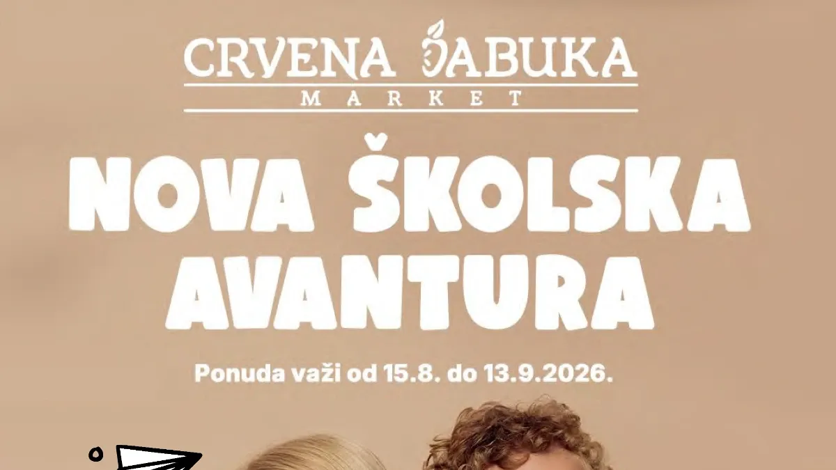 Crvena Jabuka školski katalog od 15.08. do 13.09.2026. – ruksaci, pernice, sveske i školski pribor uz popuste do 43%