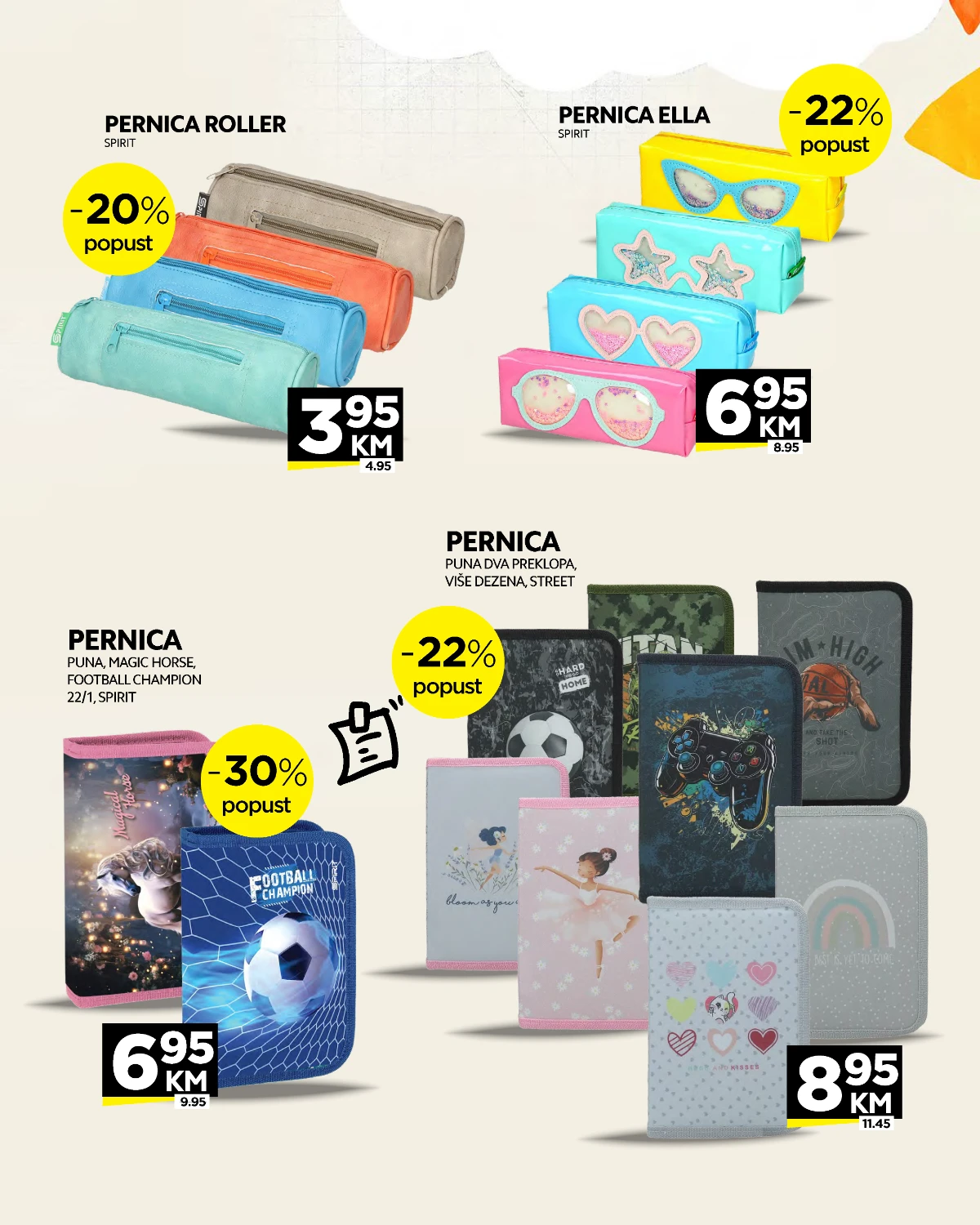 Crvena Jabuka školski katalog strana 10 – pune pernice, Roller i Ella pernice za školu