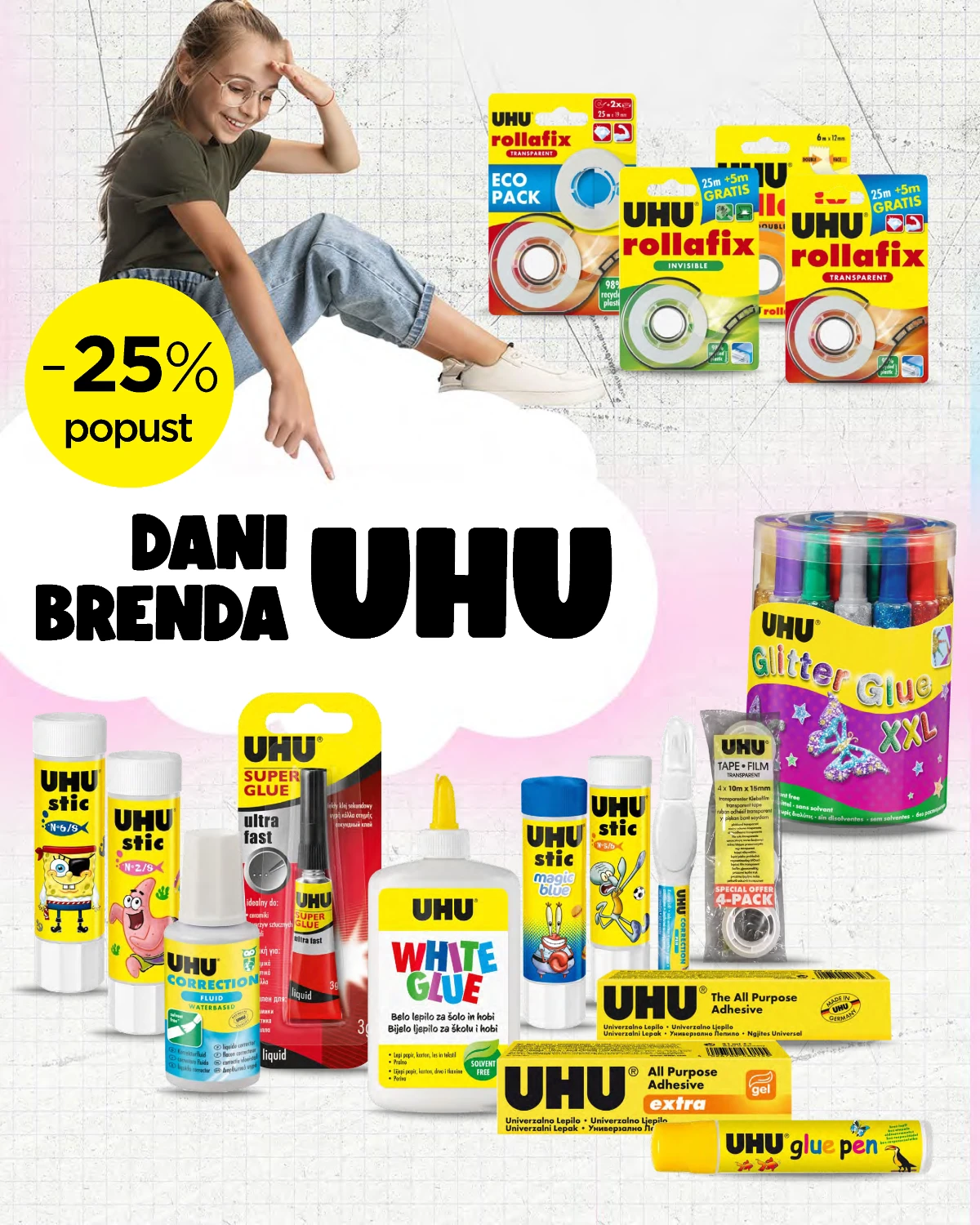 Crvena Jabuka školski katalog strana 17 – Dani brenda UHU i školska ljepila uz popust 25%