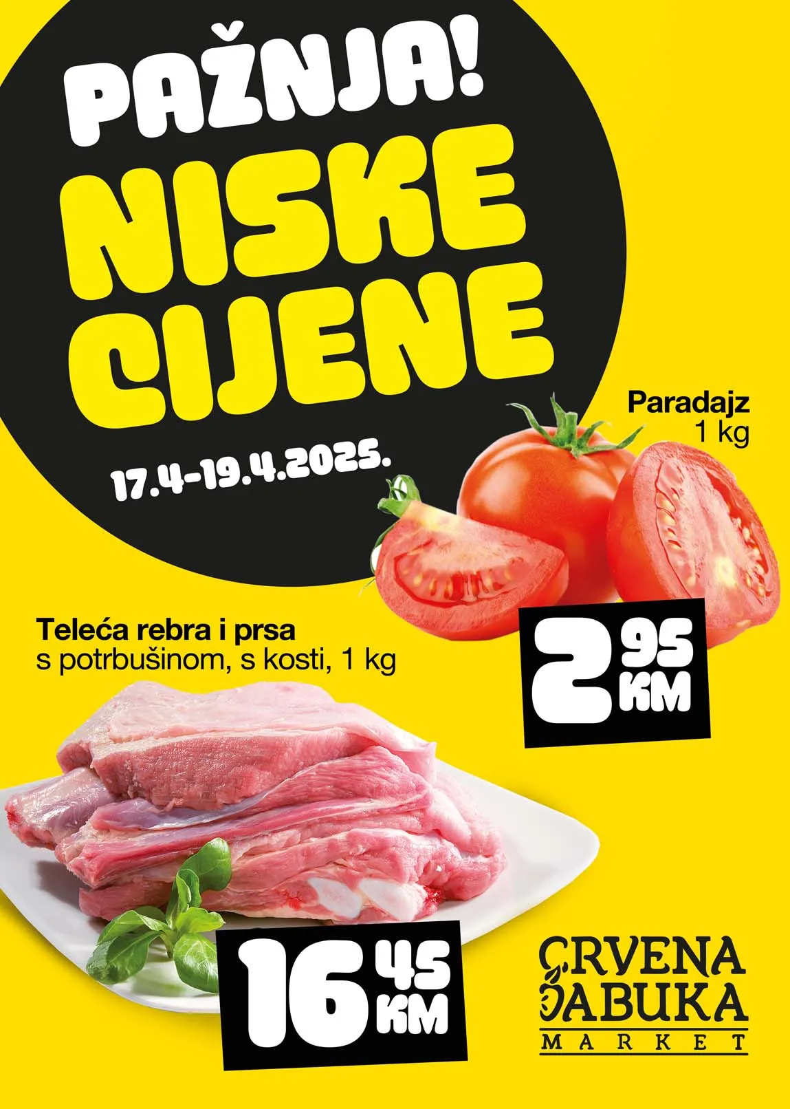 Crvena jabuka akcija Pažnja niske cijene sniženja 19.04.2025