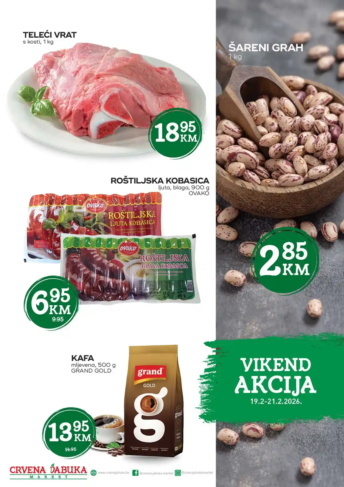 Crvena jabuka vikend akcija sniženja prehrane voća mesa i pića do 21. februara 2026 katalog