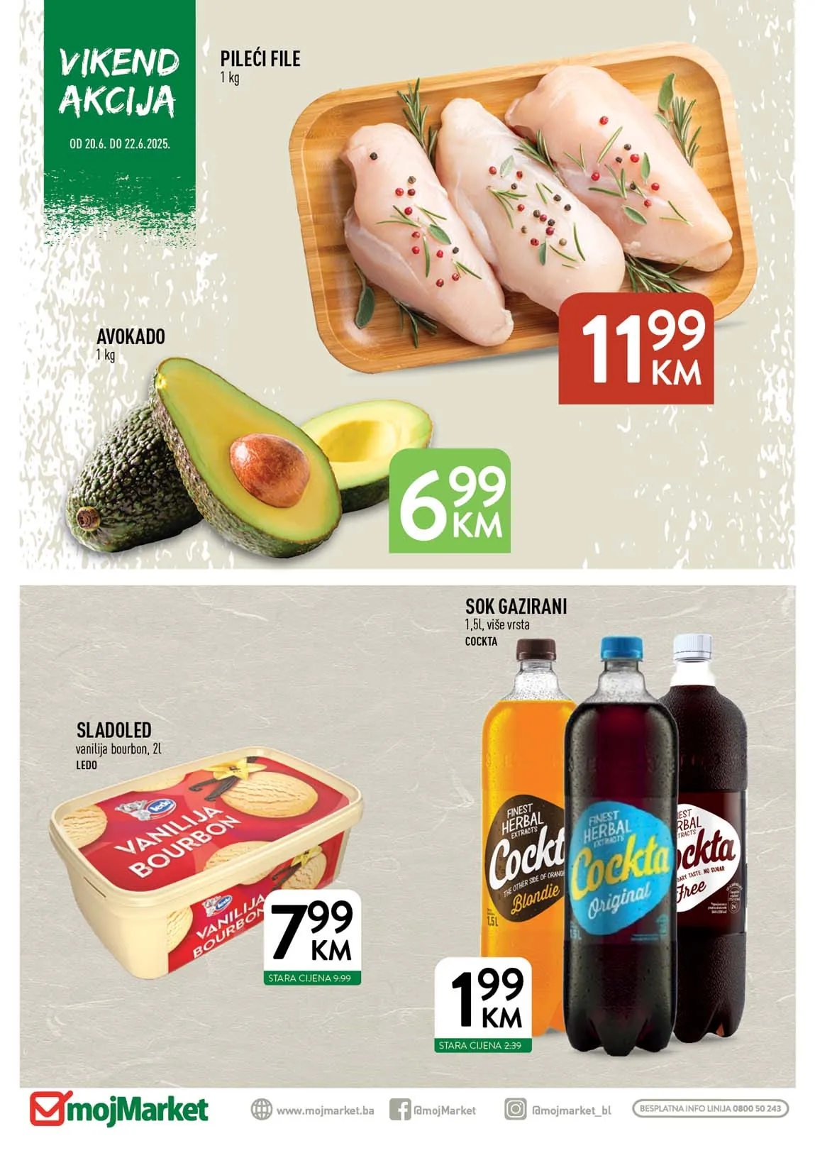 Moj market Vikend akcija sniženja do 22.06.2025