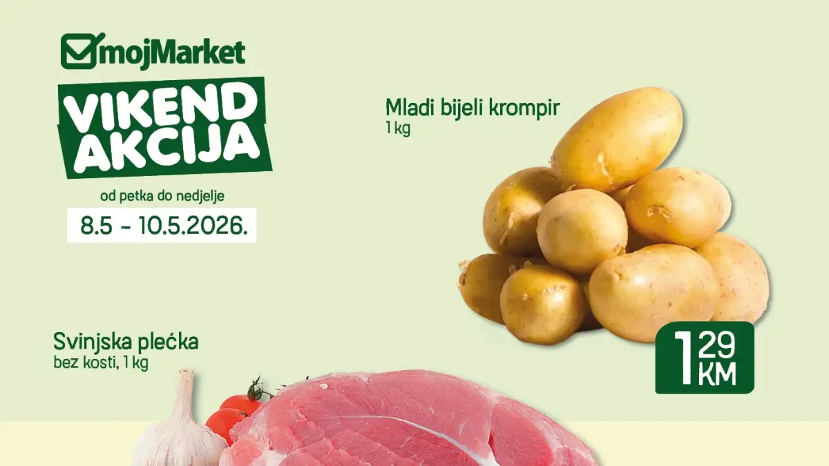 Moj Market vikend akcija – mladi krompir 1,29 KM, kafa 12,49 KM i maslinovo ulje na sniženju