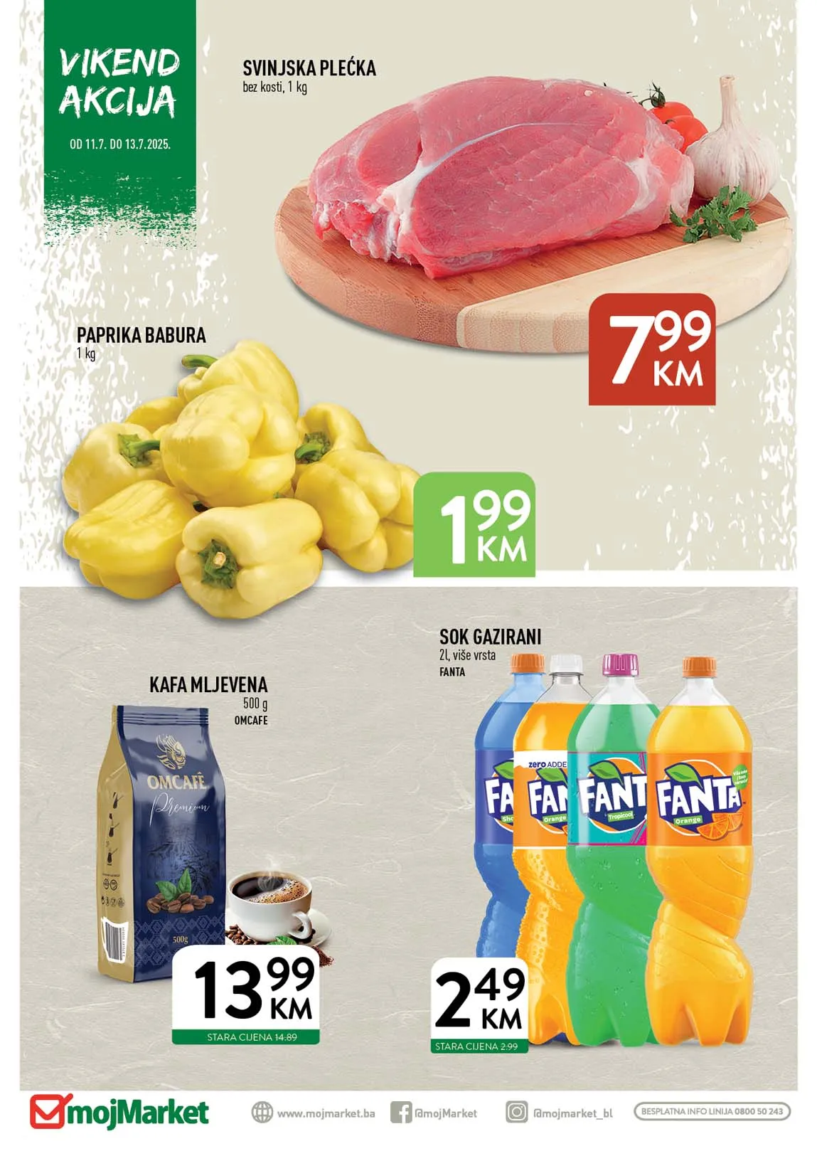 Moj Market vikend akcija – Sniženja do 13. jula 2025! Uštedite uz velike popuste!