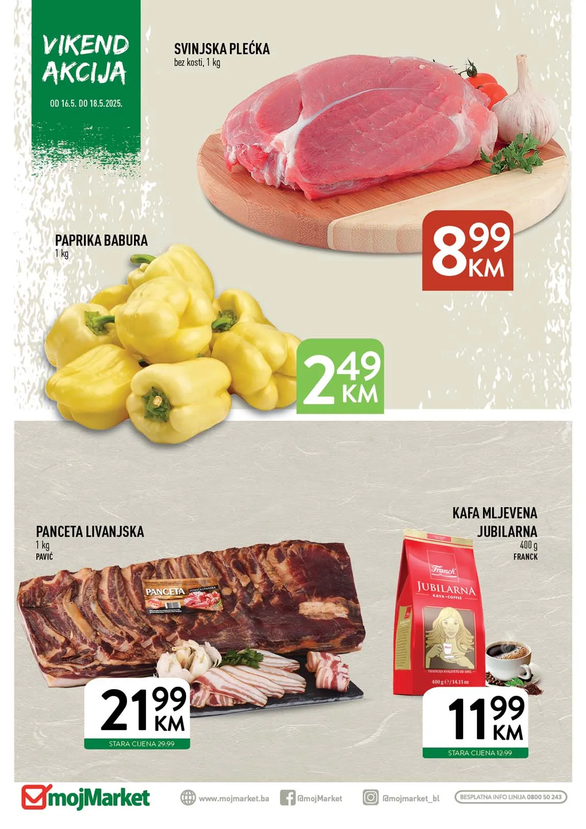 Moj market Vikend akcija sniženja do 18.05.2025