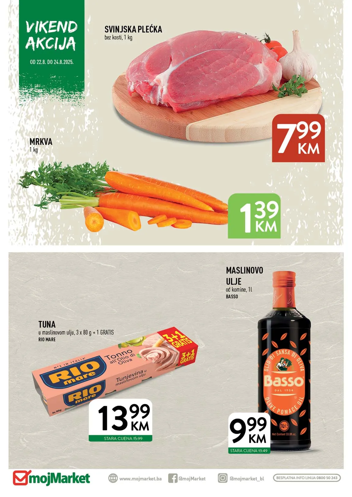 Moj Market Vikend Akcija – Veliki popusti i sniženja do 24.08.2025