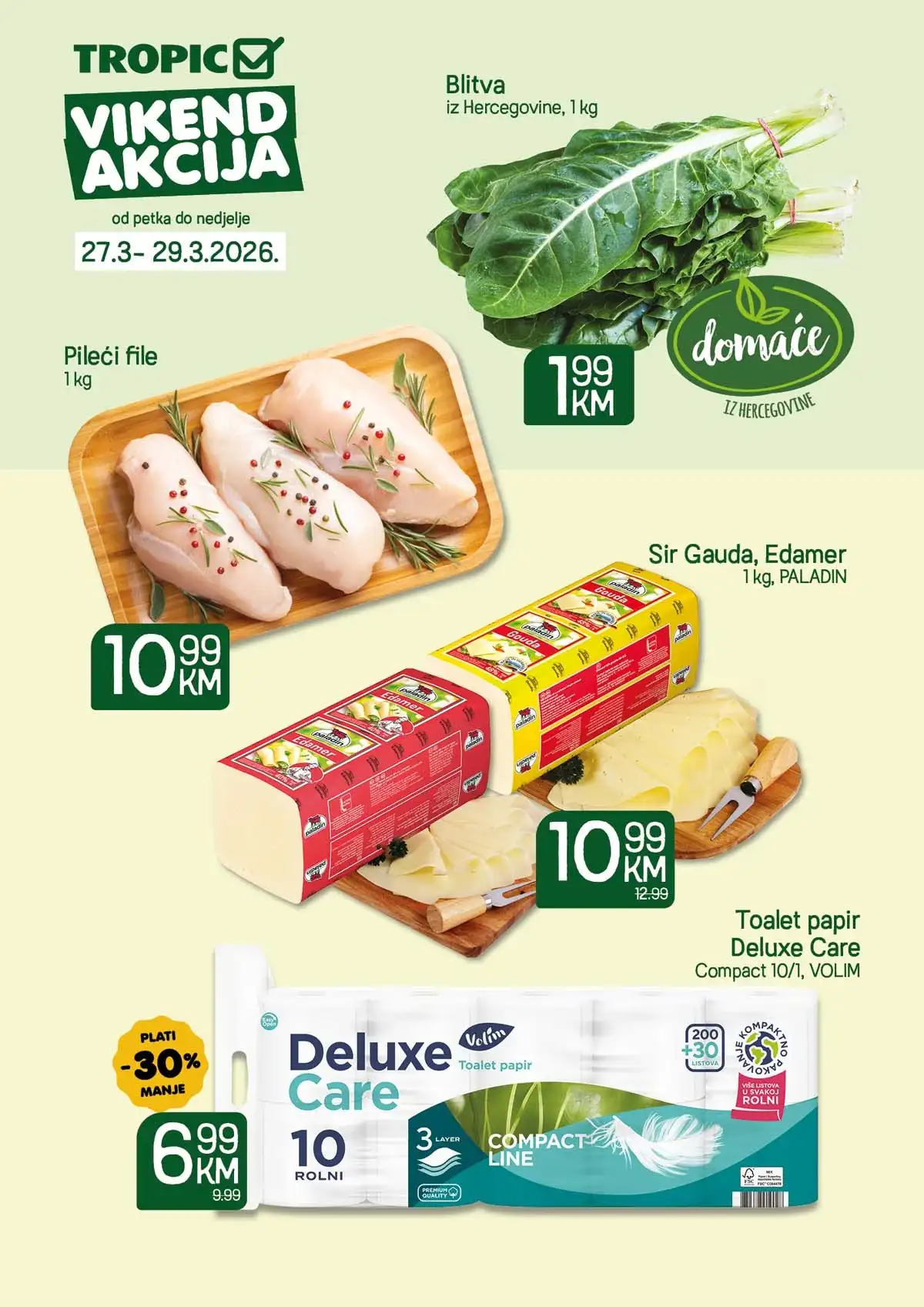 Tropic vikend akcija katalog sniženja do 29. marta 2026 najbolje cijene prehrane i kućnih potrepština