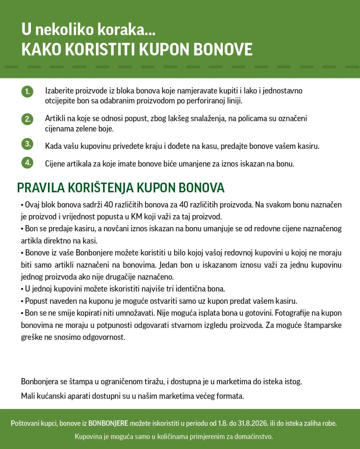 Tropic i Moj Market Super Bonbonjera – bonovi za prehrambene proizvode i pravila korištenja