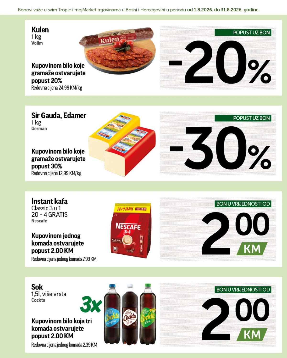 Tropic i Moj Market Super Bonbonjera – bonovi za kućne potrepštine i svakodnevnu kupovinu