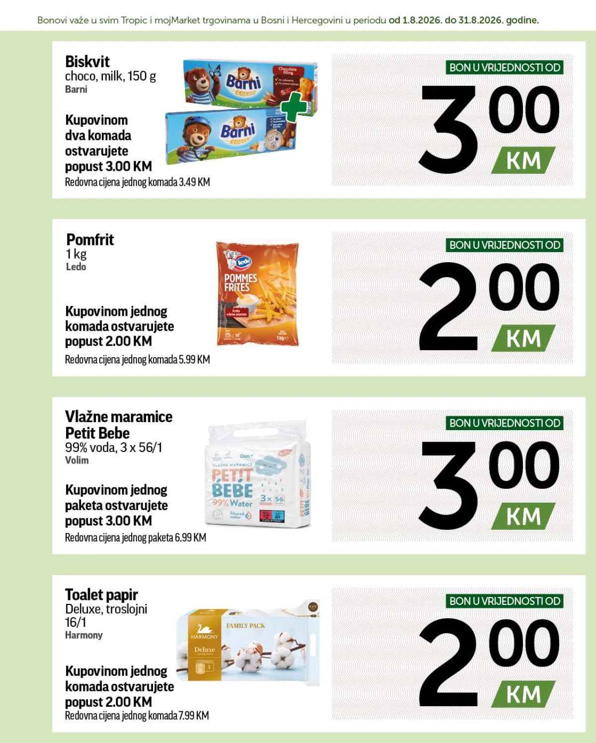 Tropic i Moj Market Super Bonbonjera – bonovi za proizvode za domaćinstvo i higijenu