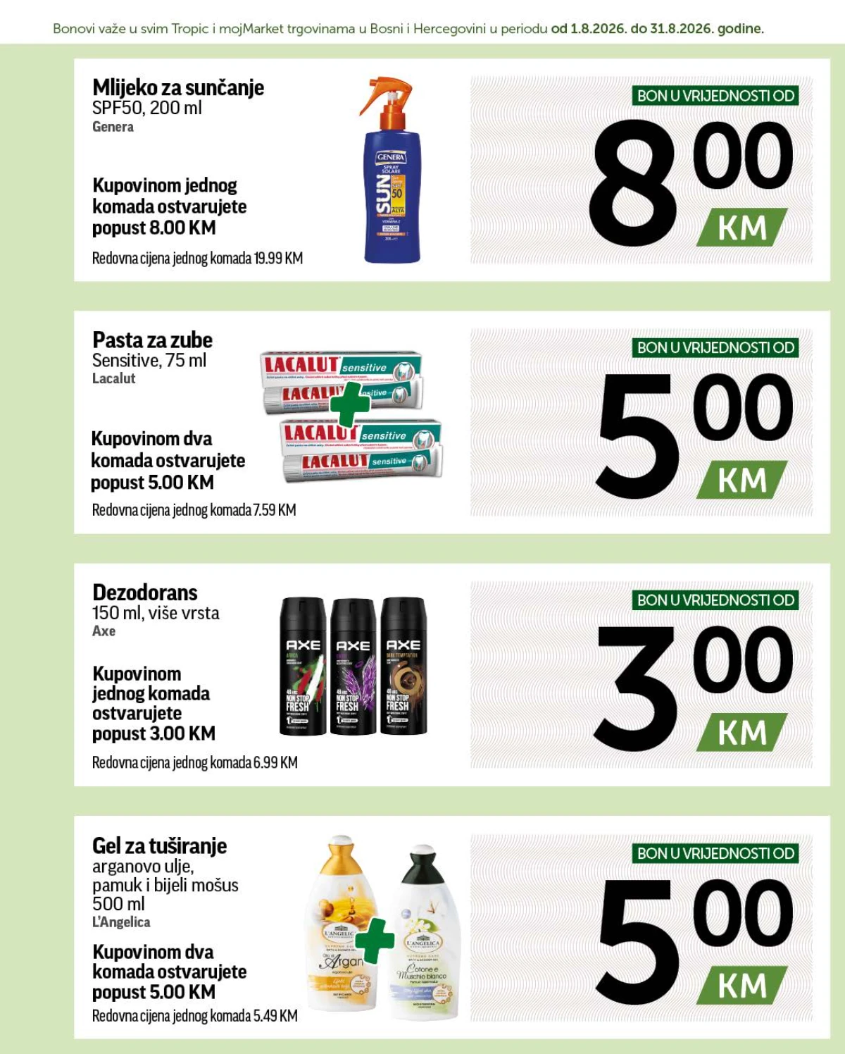 Tropic i Moj Market Super Bonbonjera – bonovi za njegu, higijenu i kućne proizvode