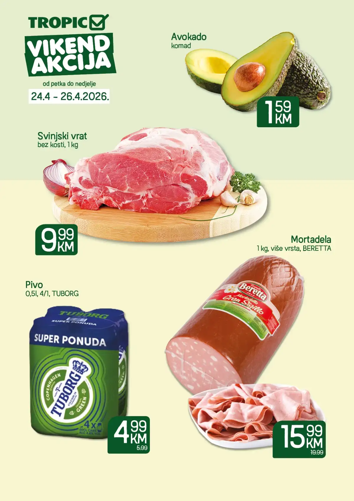 Tropic vikend akcija katalog sniženja do 26. aprila 2026 najbolje cijene prehrane i kućnih potrepština