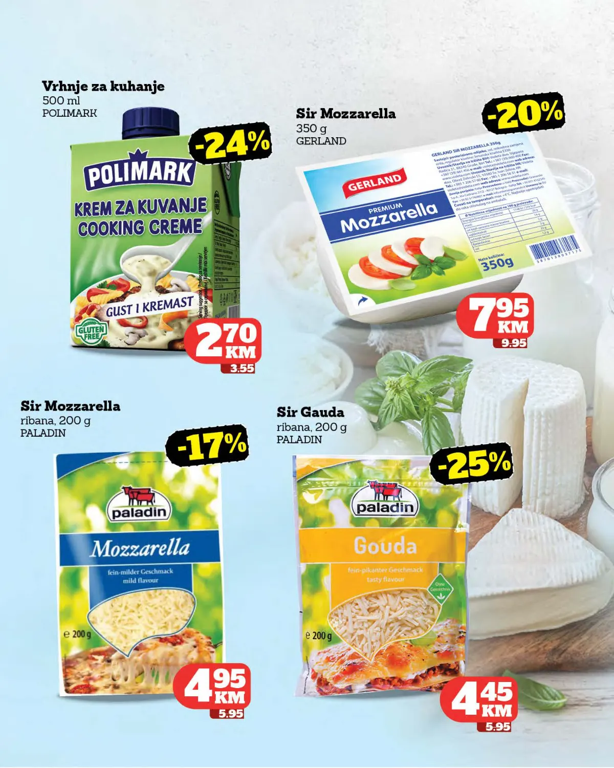 Crvena Jabuka katalog strana 9 – mozzarella, gauda i vrhnje za kuhanje