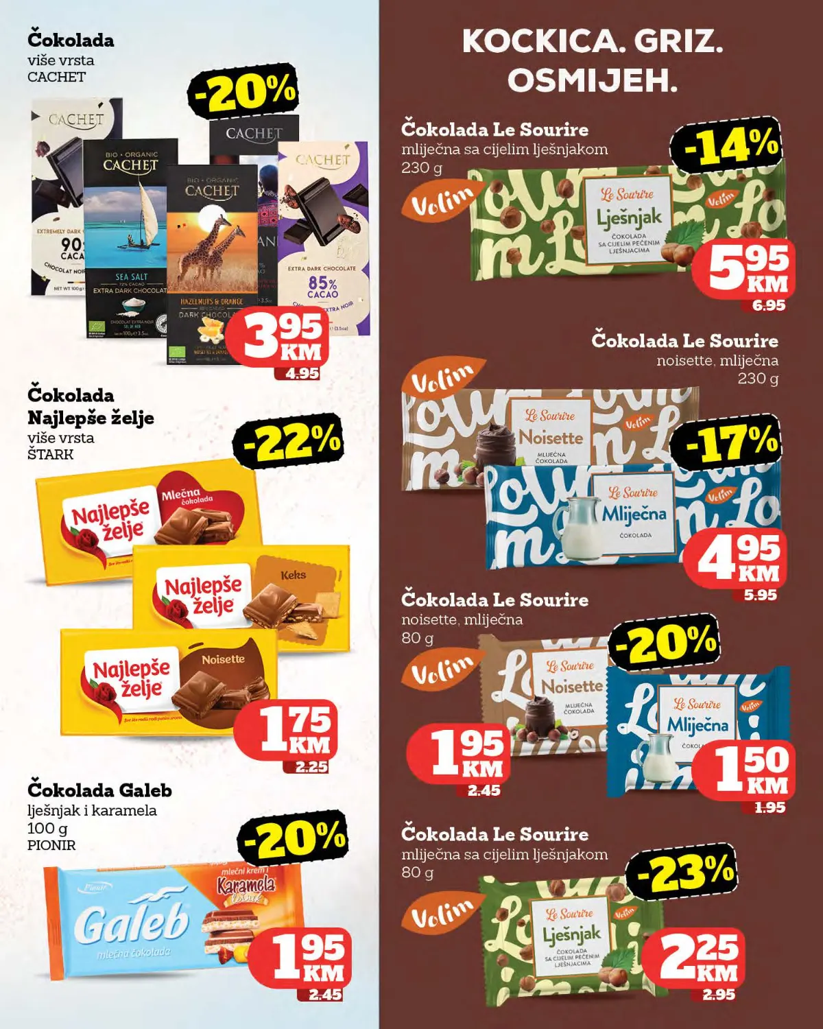 Crvena Jabuka katalog strana 23 – čokolade Najljepše želje, Cachet i Velin