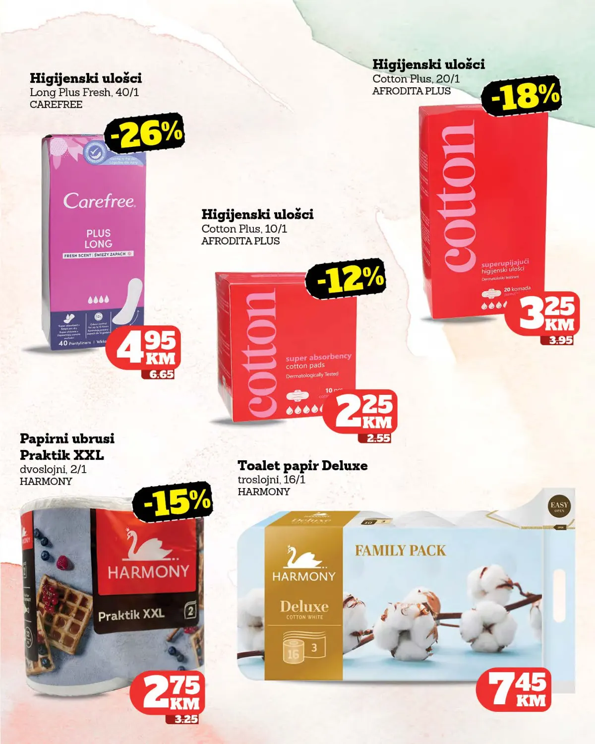Crvena Jabuka katalog strana 41 – higijenski ulošci, papirni ubrusi i toalet papir