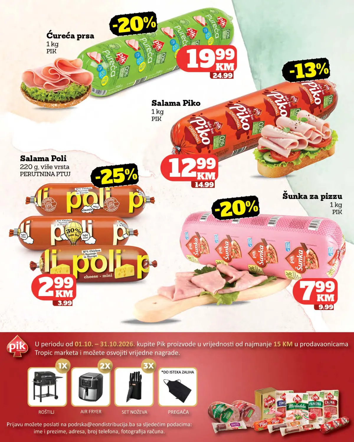 Moj Market katalog strana 4 – PIK ćureća prsa, salame i šunka za pizzu