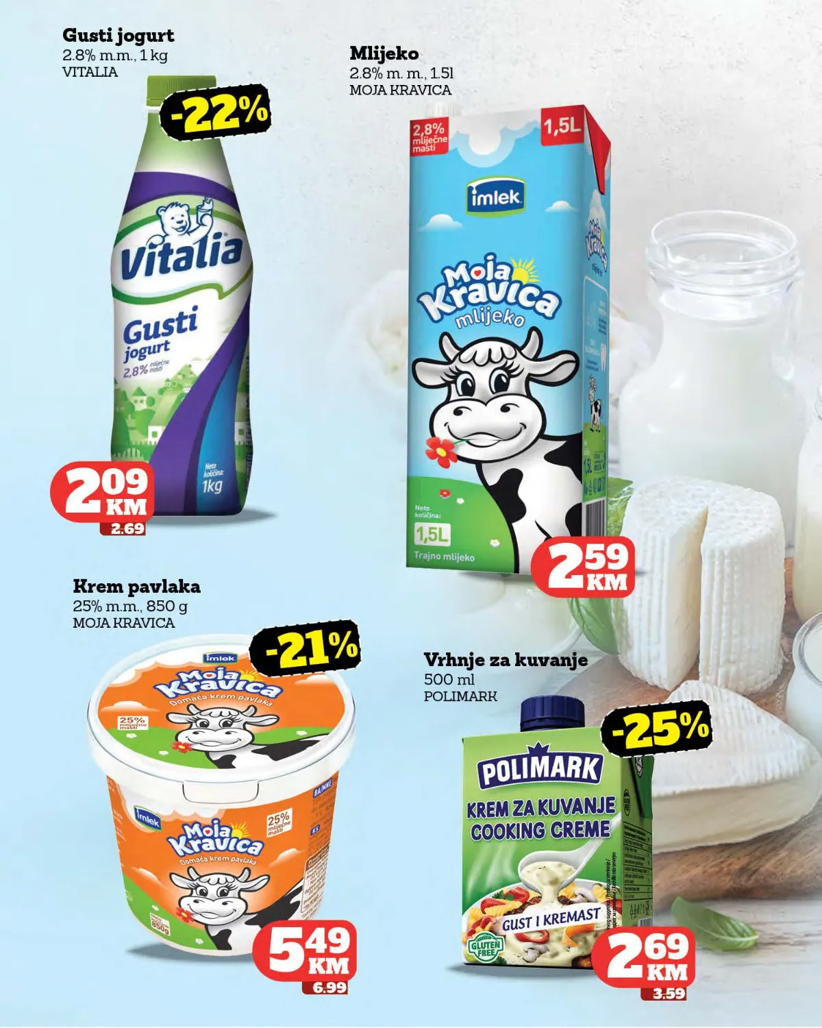 Moj Market katalog strana 9 – jogurt, mlijeko, pavlaka i vrhnje