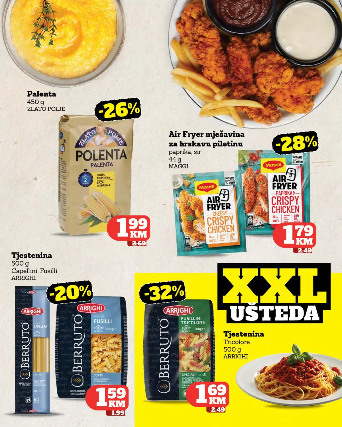 Moj Market katalog strana 17 – palenta, tjestenina i Air Fryer mješavine