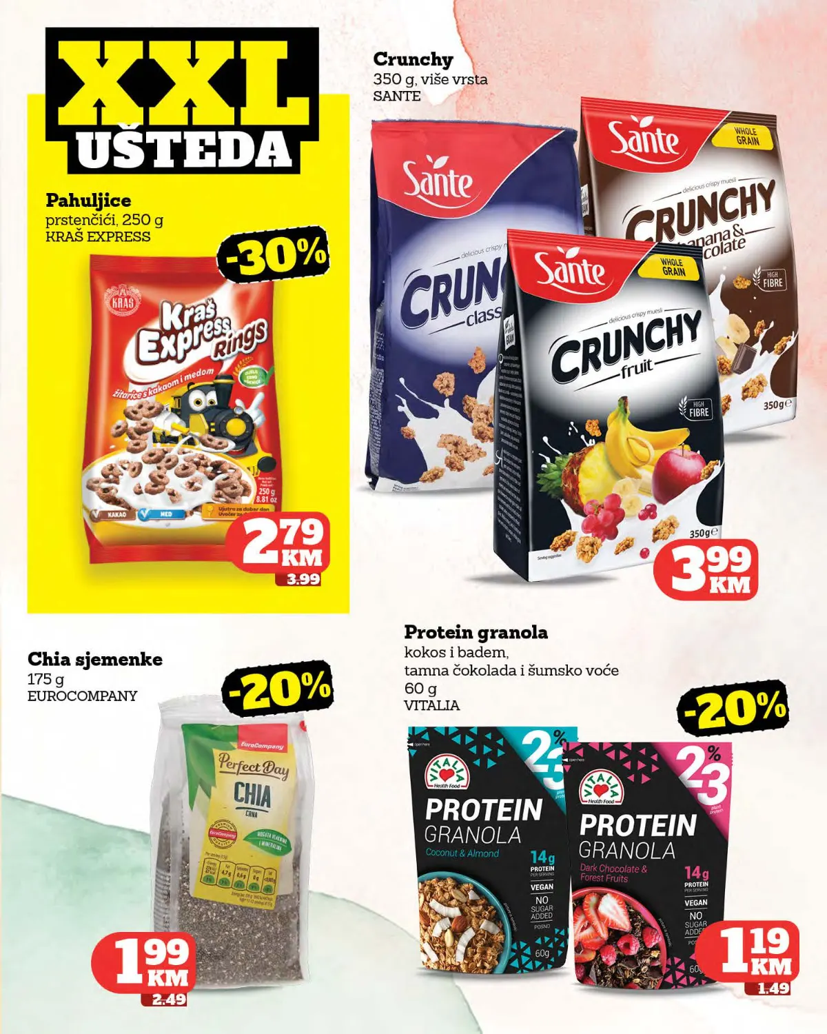 Moj Market katalog strana 19 – pahuljice, crunchy, chia i proteinska granola