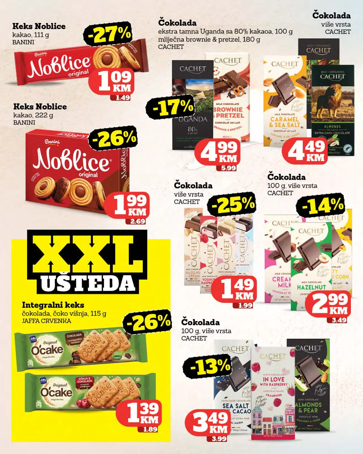 Moj Market katalog strana 22 – Noblice, Cachet čokolade i integralni keks