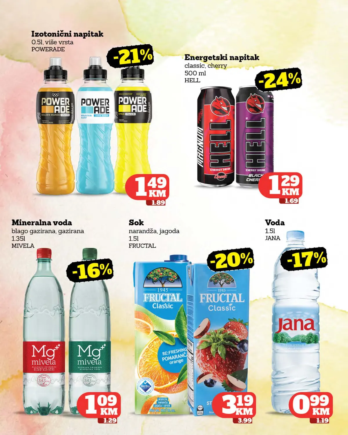 Moj Market katalog strana 30 – Powerade, Hell energetsko piće, sok i Jana voda