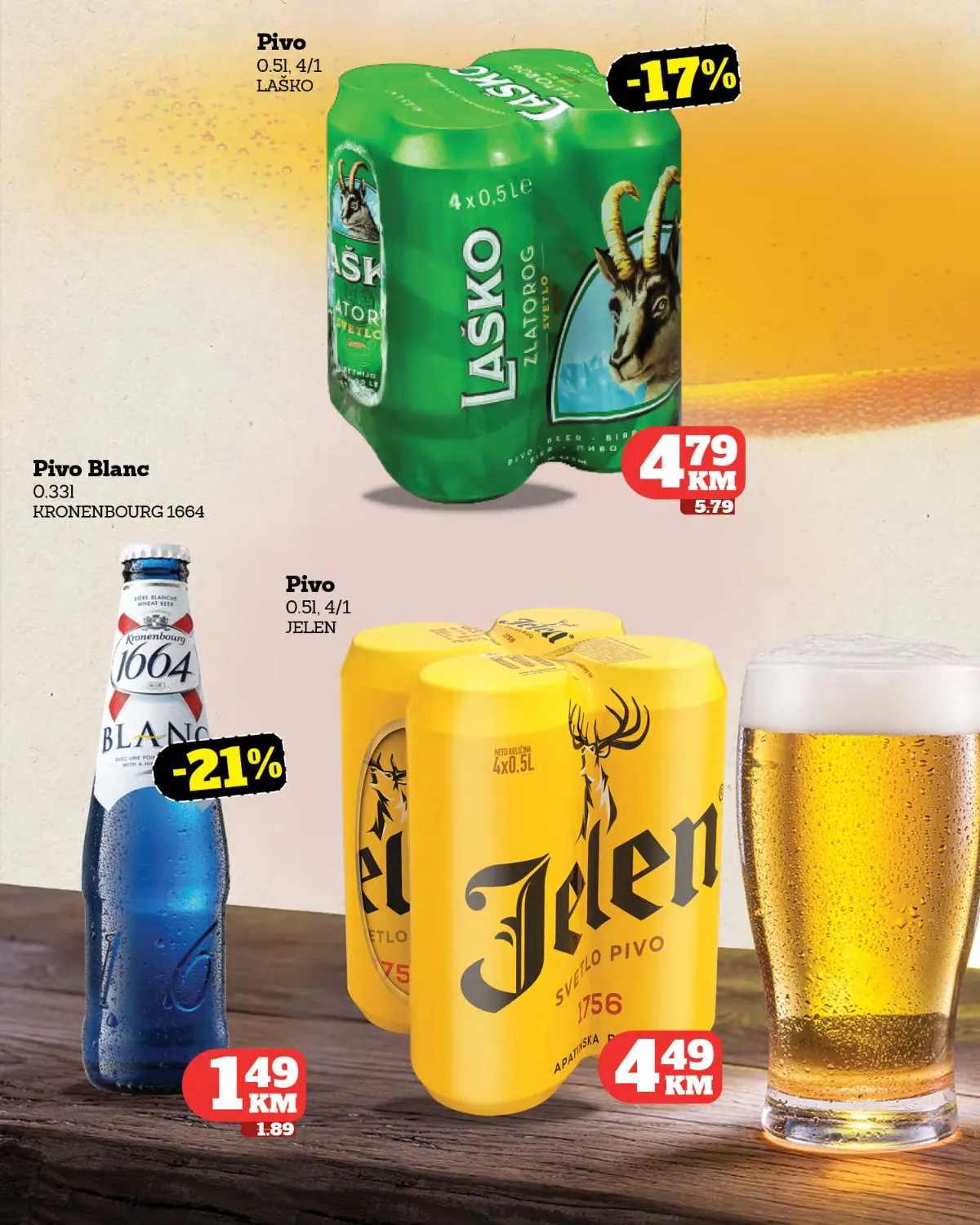 Moj Market katalog strana 33 – Laško, Kronenbourg i Jelen pivo
