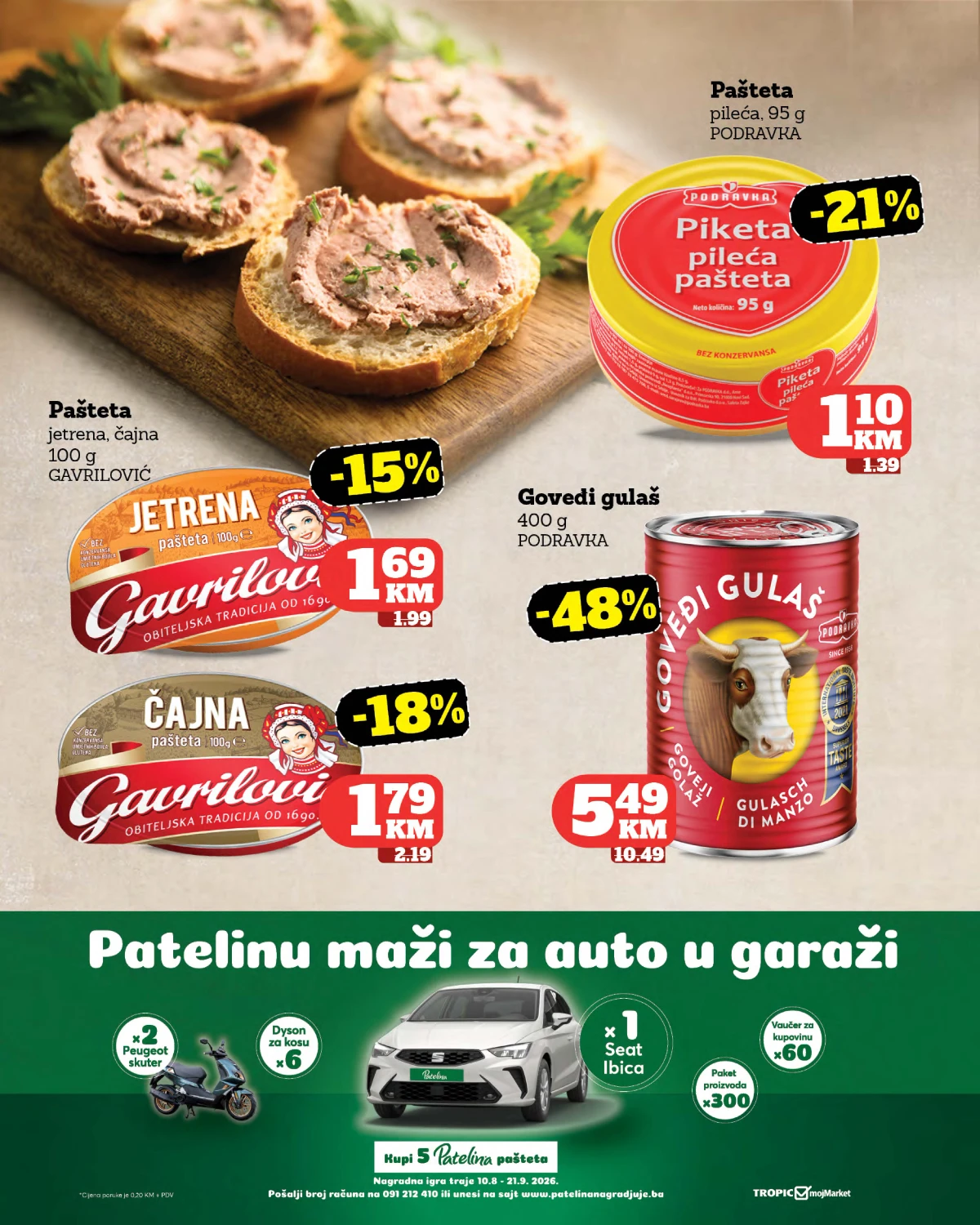 Tropic katalog strana 6 – paštete i Podravka goveđi gulaš uz sniženje do 48%