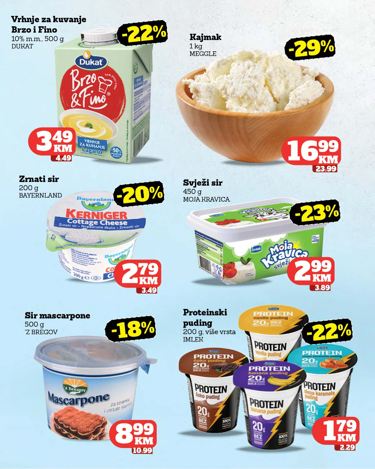 Tropic katalog strana 9 – kajmak, svježi sir, mascarpone i proteinski puding