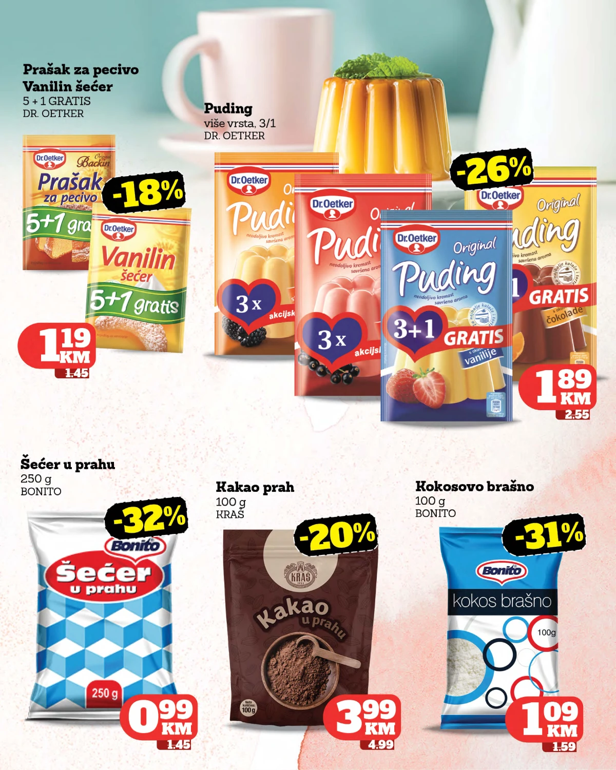 Tropic katalog strana 25 – puding, šećer u prahu, kakao i kokosovo brašno